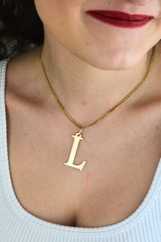 Złota zawieszka literka L 333 – 3 cm  Elegancki wisiorek z inicjałem (2).jpg